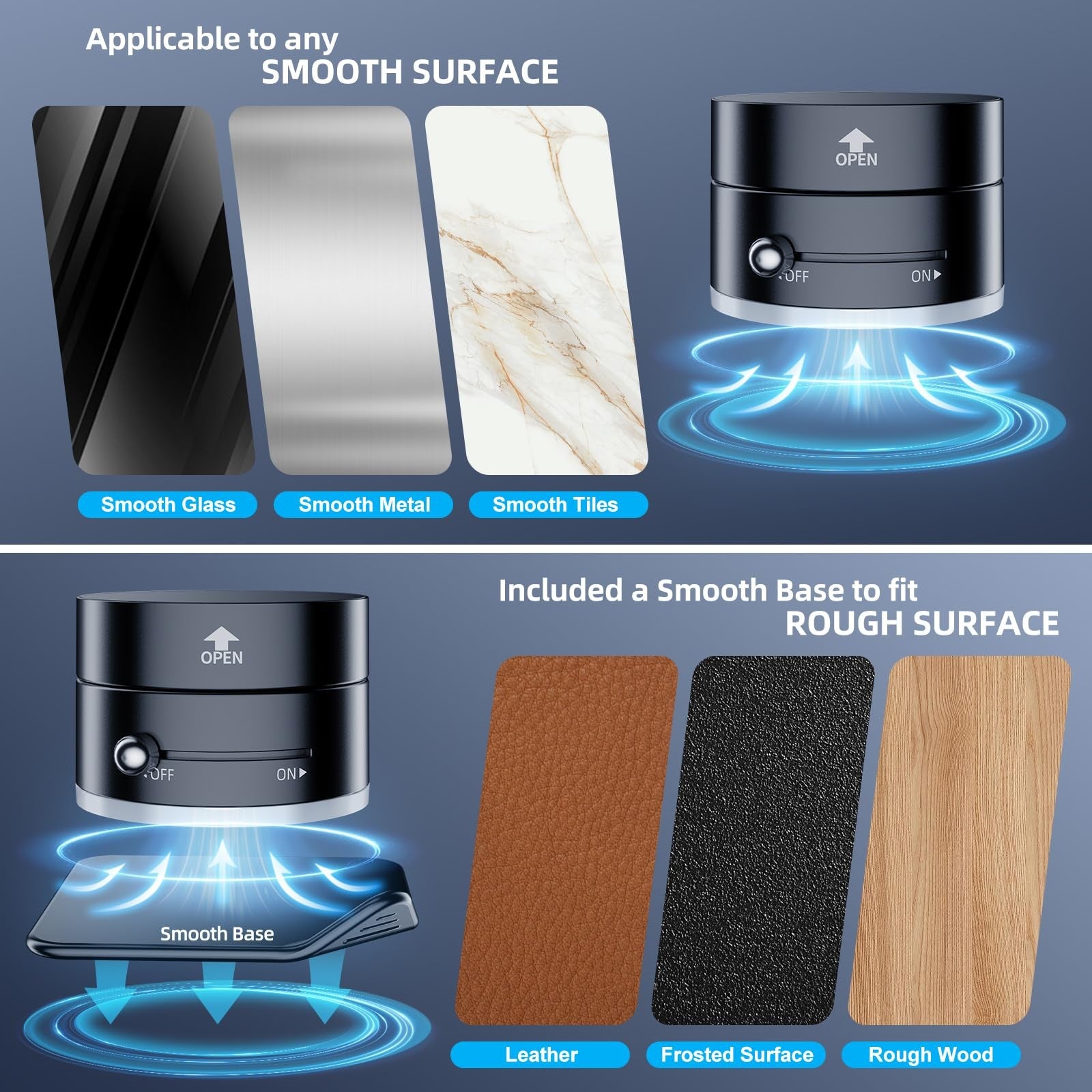 Vacuum Magnetic Phone Holder for Car, Upgraded 360°Suction Cup Phone Mount Fo...