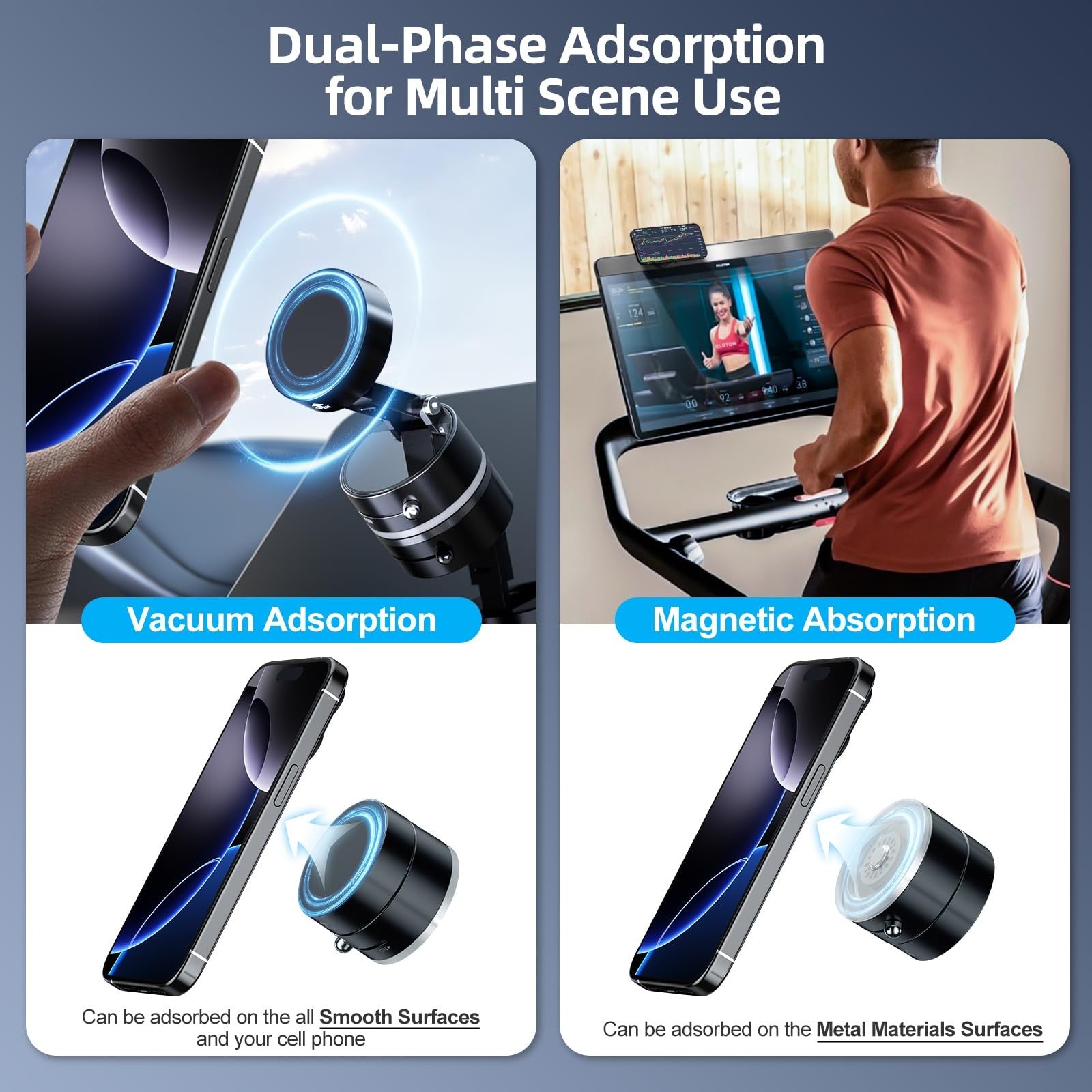 Vacuum Magnetic Phone Holder for Car, Upgraded 360°Suction Cup Phone Mount Fo...