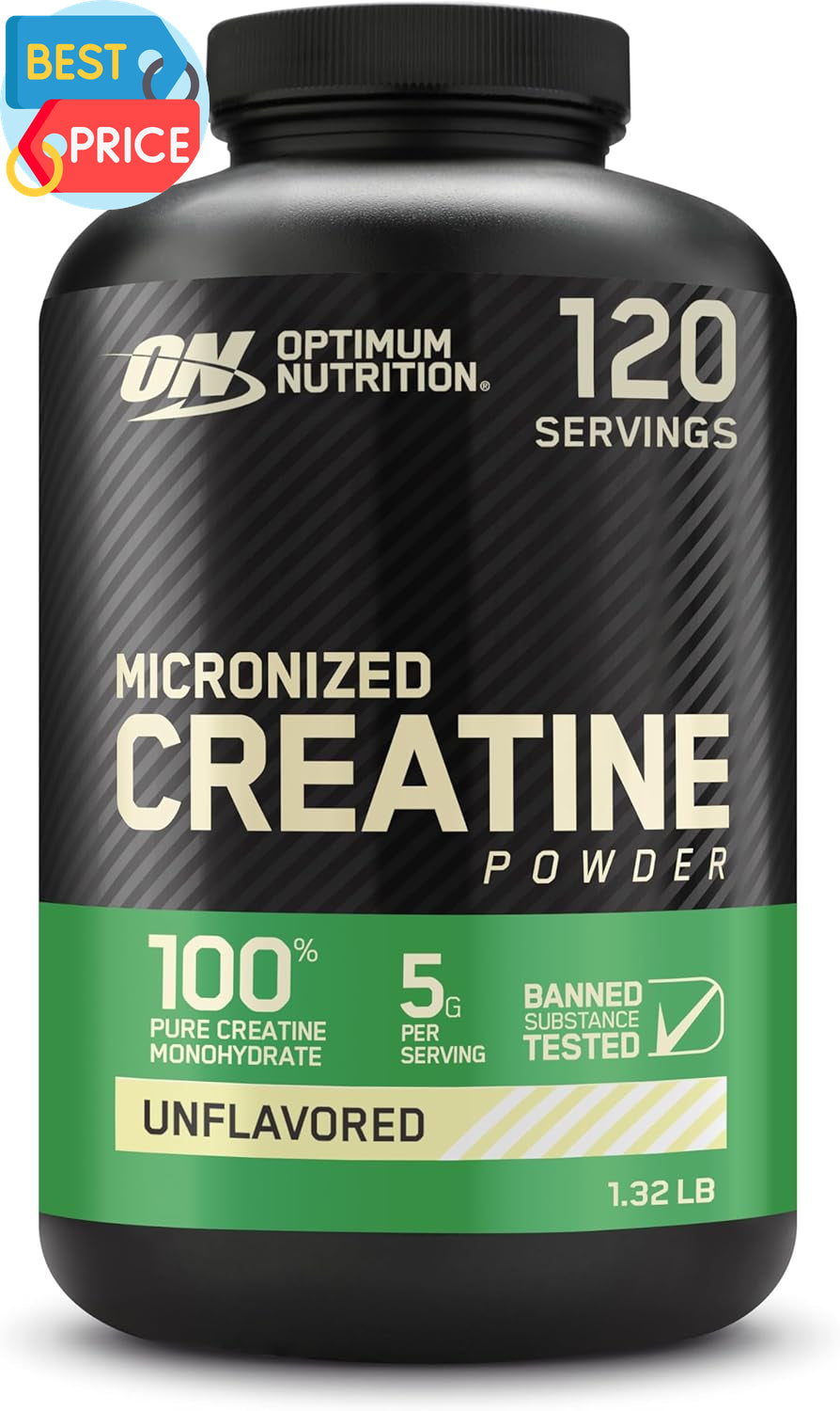Micronized Creatine Monohydrate Powder, Unflavored, 120 Servings, 600 Grams (Pac