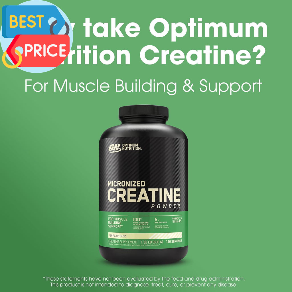 Micronized Creatine Monohydrate Powder, Unflavored, 120 Servings, 600 Grams (Pac