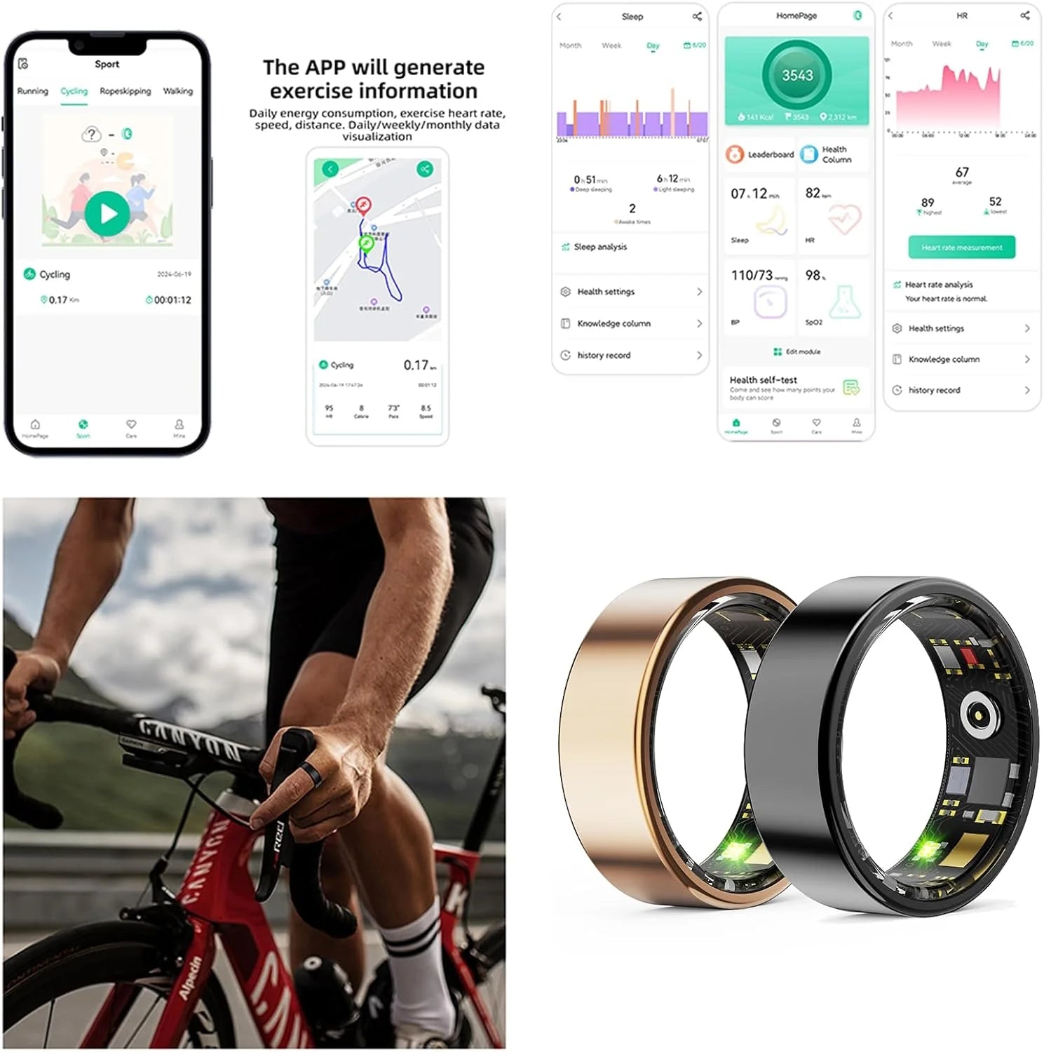 Smart Ring Fitness & Health Tracker Pro