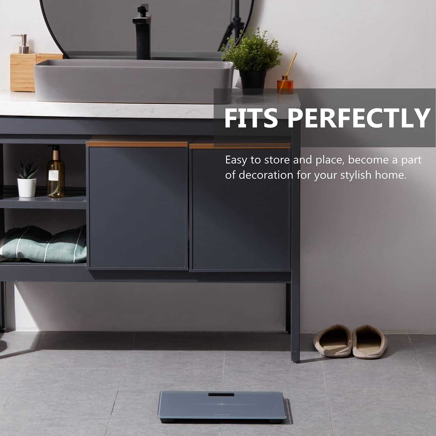 Ultra-Wide  Bathroom Scale Digital High Accuracy Body Weight Scanner with Easy-To-Read Backlit LCD, 400 Pounds Ultimate Grey